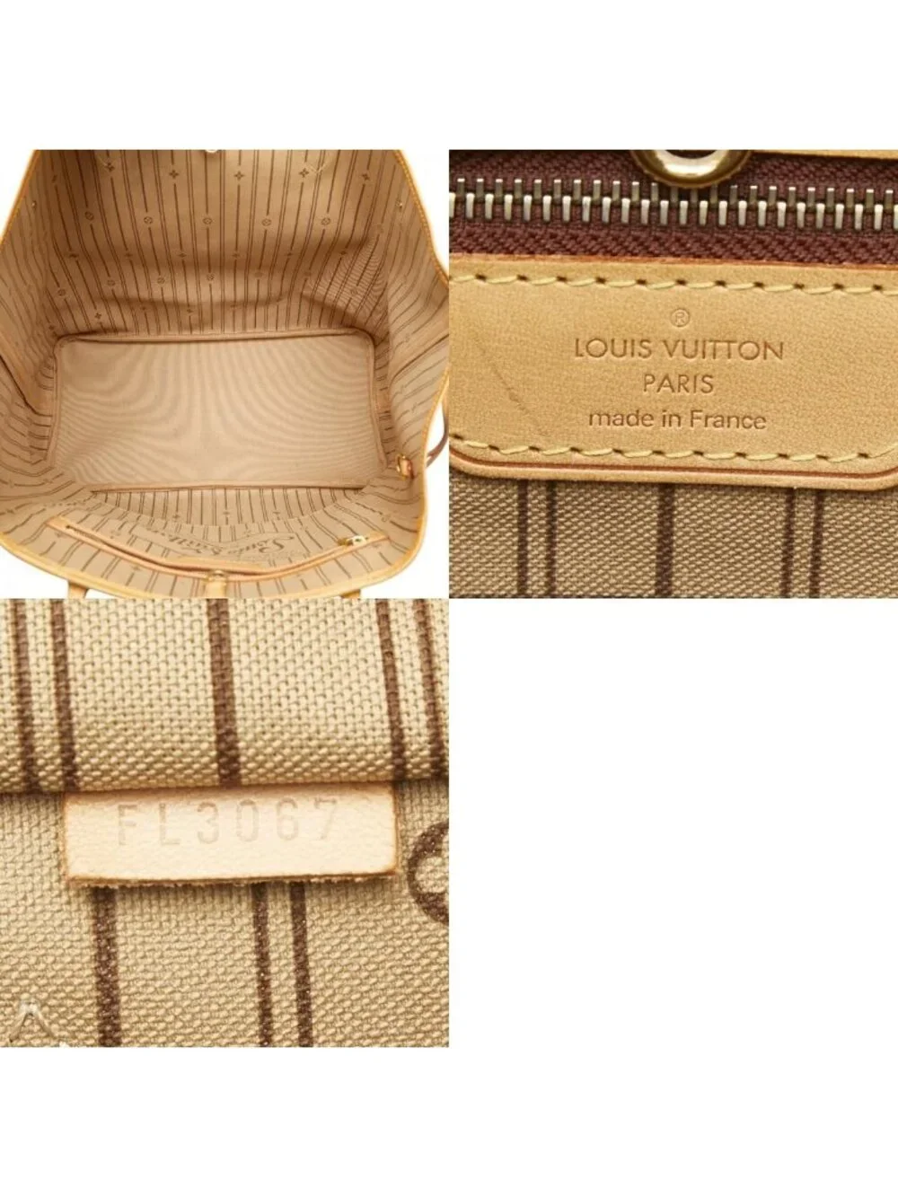 Louis Vuitton Monogram Neverfull GM Tote Shoulder Bag Brown Leather